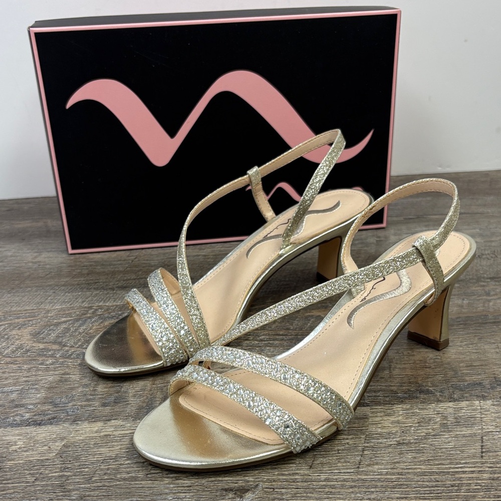 Nina Naydeen-YG Platino Johnson Rhinestone Heels | Size 6.5M